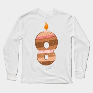 Cake number 8 Long Sleeve T-Shirt